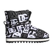 Zwarte Logo Nylon Mid Calf Laarzen Dolce & Gabbana , Multicolor , Here...