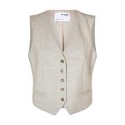 Rita Vest - Stijlvolle Mouwloze Jas Selected Femme , Gray , Dames