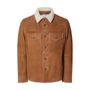 Suede Overshirt Jack Selected Homme , Brown , Heren