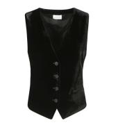 Fluwelen vest voor gelaagde stijl P.a.r.o.s.h. , Black , Dames