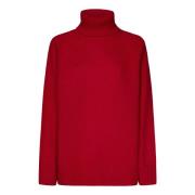 Rode Kasjmier Coltrui Sweater Vrouwen P.a.r.o.s.h. , Red , Dames