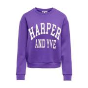 Varsity Sweatshirt Aw24Y503 Harper & Yve , Purple , Dames