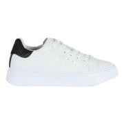 Leren Logo Sneakers met Contrastzool Sun68 , White , Dames