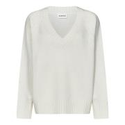 Witte Cashmere V-Hals Trui P.a.r.o.s.h. , White , Dames