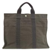 Pre-owned Canvas handbags Hermès Vintage , Gray , Dames