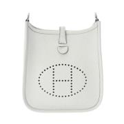 Pre-owned Leather shoulder-bags Hermès Vintage , White , Dames