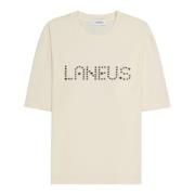 Melk T-shirt met gepersonaliseerde tekst Laneus , Beige , Dames