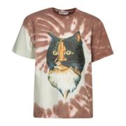 Bruine Kat Print Tie-Dye T-shirt JW Anderson , Brown , Heren