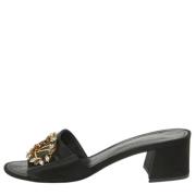 Pre-owned Satin sandals Louis Vuitton Vintage , Black , Dames