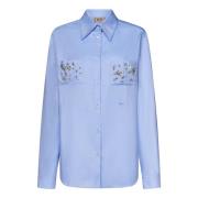 Heldere Blauwe Kristal Zak Shirt N21 , Blue , Dames