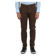 Slim Fit Katoenen Stretch Broek Michael Coal , Brown , Heren