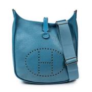 Pre-owned Leather shoulder-bags Hermès Vintage , Blue , Dames