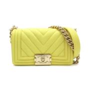 Pre-owned Canvas chanel-bags Chanel Vintage , Yellow , Dames