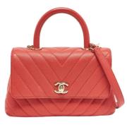 Pre-owned Leather chanel-bags Chanel Vintage , Red , Dames