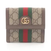 Pre-owned Coated canvas wallets Gucci Vintage , Beige , Dames