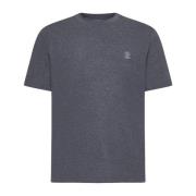 Gedrukte Crew Neck T-shirts en Polos Brunello Cucinelli , Gray , Heren