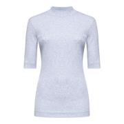 Lichtgrijs Geribbeld Katoenen T-shirt Brunello Cucinelli , Gray , Dame...