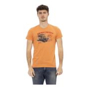 Heren Logo Print T-shirt Trussardi , Orange , Heren