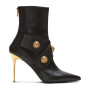 Alma leren enkellaars Balmain , Black , Dames