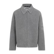 Elegante Grijze Wollen Jas Aw24 Jil Sander , Gray , Heren