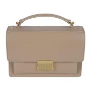 Beige Leren Handtas met Verstelbare Band Golden Goose , Beige , Dames