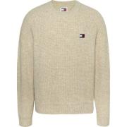 Beige Crewneck Sweater met Traditionele Details Tommy Jeans , Beige , ...