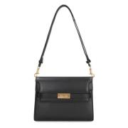 Leren schoudertas met klep sluiting Tory Burch , Black , Dames