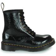 Distressed Patent Zwart Dameslaarzen Dr. Martens , Black , Dames