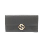 Pre-owned Leather wallets Gucci Vintage , Black , Dames