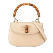 Pre-owned Leather handbags Gucci Vintage , Beige , Dames