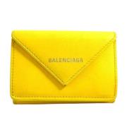 Pre-owned Leather wallets Balenciaga Vintage , Yellow , Unisex