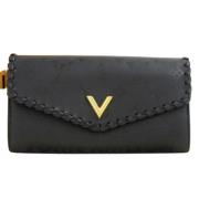 Pre-owned Leather wallets Louis Vuitton Vintage , Black , Dames