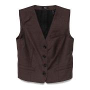 Grijze Sweater Vest met V-hals Theory , Gray , Dames