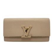 Pre-owned Leather wallets Louis Vuitton Vintage , Beige , Dames