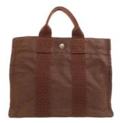 Pre-owned Canvas handbags Hermès Vintage , Brown , Dames