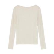 Kasjmier Boothals Gebreide Blouse Mark Kenly Domino Tan , Beige , Dame...