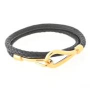 Pre-owned Leather bracelets Hermès Vintage , Black , Dames