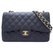 Pre-owned Leather chanel-bags Chanel Vintage , Blue , Dames