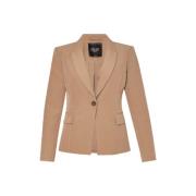 Kameel Stretch Technische Blazer Liu Jo , Brown , Dames