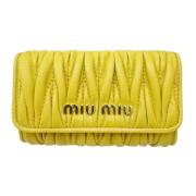 Pre-owned Leather key-holders Miu Miu Pre-owned , Yellow , Dames