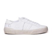 Witte Leren Sneakers met Gebarsten Hiel D.a.t.e. , White , Dames