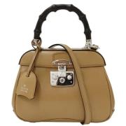 Pre-owned Leather gucci-bags Gucci Vintage , Beige , Dames