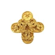 Pre-owned Metal brooches Chanel Vintage , Yellow , Dames