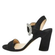 Pre-owned Suede sandals Jimmy Choo Pre-owned , Black , Dames