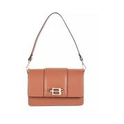 Bruin Leren Tas Baldinini , Brown , Dames