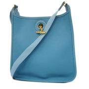 Pre-owned Leather shoulder-bags Hermès Vintage , Blue , Dames