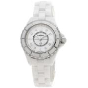 Pre-owned Fabric watches Chanel Vintage , White , Dames