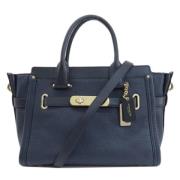 Pre-owned Leather handbags Coach Pre-owned , Blue , Dames