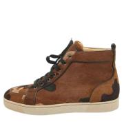 Pre-owned Fabric sneakers Christian Louboutin Pre-owned , Brown , Here...