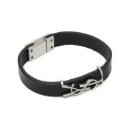 Pre-owned Leather bracelets Yves Saint Laurent Vintage , Black , Dames